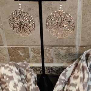 Rose gold finish filagree earrings